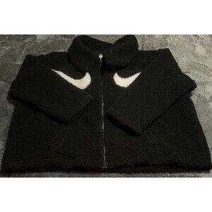 3X Nike Swoosh Womens Full-Zip Jacket Black/White